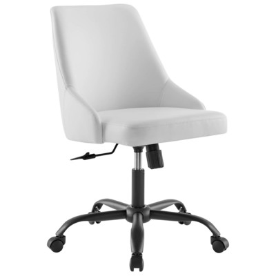 Office Chairs Modway Furniture Designate Black White EEI-4372-BLK-WHI 889654978480 Office Chairs Swivel Nylon Black Leather LeatheretteWhite 