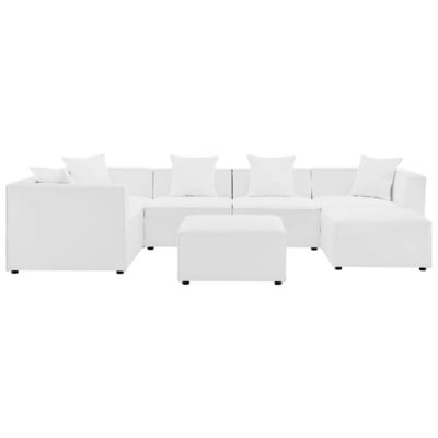 Sofas and Loveseat Modway Furniture Saybrook White EEI-4387-WHI 889654954750 Sofa Sectionals Loveseat Love seatSectional So Contemporary Contemporary/Mode Sofa Set set 