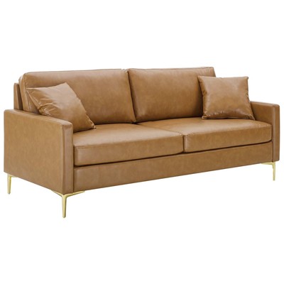 Sofas and Loveseat Modway Furniture Juliana Tan EEI-4448-TAN 889654978176 Sofas and Armchairs Loveseat Love seatSofa Leather Contemporary Contemporary/Mode Sofa Set set 