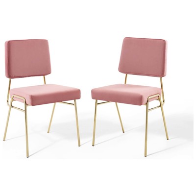 Dining Room Chairs Modway Furniture Craft Gold Dusty Rose EEI-4505-GLD-DUS 889654971467 Dining Chairs Gold Side Chair Steel Metal IronVelvet Dusty Rose Gold OCHRE OrangeMe 