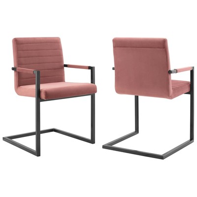 Dining Room Chairs Modway Furniture Savoy Dusty Rose EEI-4523-DUS 889654975823 Dining Chairs Armchair Arm Steel Metal IronVelvet Dusty Rose Metal Aluminum stee 