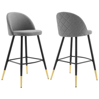 Modway Furniture Bar Chairs and Stools, Black,ebonyGold,Gray,Grey, Bar,Counter, Metal, Bar and Counter Stools, 889654975625, EEI-4526-LGR