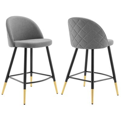 Bar Chairs and Stools Modway Furniture Cordial Light Gray EEI-4528-LGR 889654975489 Bar and Counter Stools Black ebonyGold Gray Grey Bar Counter Metal 