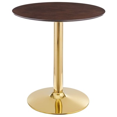Dining Room Tables Modway Furniture Verne Gold Cherry Walnut EEI-4551-GLD-CHE 889654926405 Bar and Dining Tables Pedestal Gold Metal Aluminum BRONZE Iro 