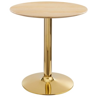 Dining Room Tables Modway Furniture Verne Gold Natural EEI-4552-GLD-NAT 889654926399 Bar and Dining Tables Pedestal Gold Metal Aluminum BRONZE Iro 