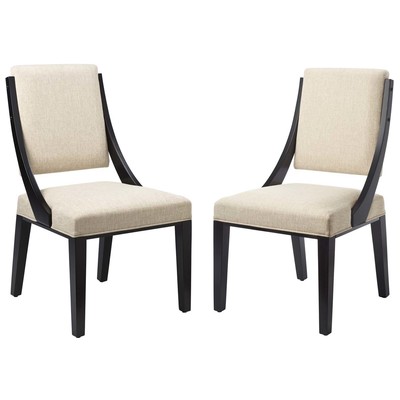 Modway Furniture Dining Room Chairs, Beige,Cream,beige,ivory,sand,nude, Rubberwood, Beige,Polyester, Dining Chairs, 889654950875, EEI-4553-BEI