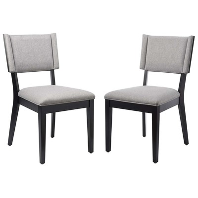 Dining Room Chairs Modway Furniture Esquire Light Gray EEI-4559-LGR 889654950752 Dining Chairs Gray Grey Rubberwood Gray Smoke SMOKED TaupePolyest 