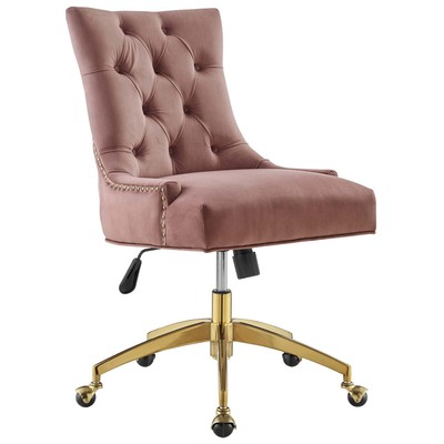 Office Chairs Modway Furniture Regent Gold Dusty Rose EEI-4571-GLD-DUS 889654969808 Office Chairs Swivel Chrome Metal Steel Stainless S Metal Aluminum Chrome Stainles 