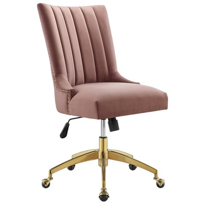 Office Chairs Modway Furniture Empower Gold Dusty Rose EEI-4575-GLD-DUS 889654969662 Office Chairs Swivel Chrome Metal Steel Stainless S Metal Aluminum Chrome Stainles 