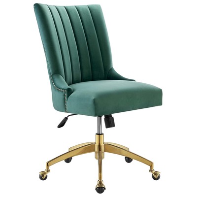 Office Chairs Modway Furniture Empower Gold Teal EEI-4575-GLD-TEA 889654969624 Office Chairs Swivel Chrome Metal Steel Stainless S Metal Aluminum Chrome Stainles 