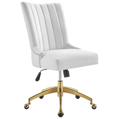 Office Chairs Modway Furniture Empower Gold White EEI-4575-GLD-WHI 889654969617 Office Chairs Swivel Chrome Metal Steel Stainless S Metal Aluminum Chrome Stainles 