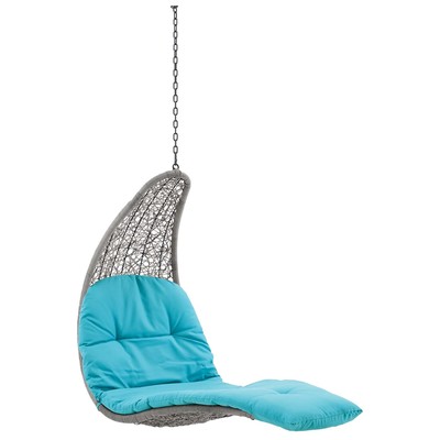 Outdoor Beds Modway Furniture Landscape Light Gray Turquoise EEI-4589-LGR-TRQ 889654947547 Daybeds and Lounges Gray GreyRed Burgundy rubyWhit Light Gray Light Gray Beige Li Synthetic Rattan Chaise Chair Hanging 