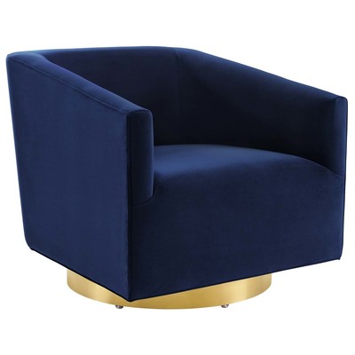 Chairs Modway Furniture Twist Gold Midnight Blue EEI-4626-GLD-MID 889654968894 Sofas and Armchairs Blue navy teal turquiose indig Accent Chairs AccentLounge Cha 