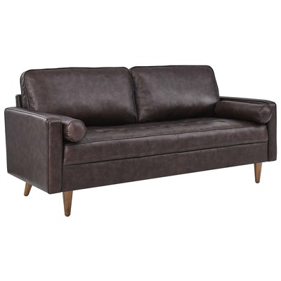 Sofas and Loveseat Modway Furniture Valour Brown EEI-4633-BRN 889654925514 Sofas and Armchairs Loveseat Love seatSofa Leather Contemporary Contemporary/Mode Sofa Set setTufted tufting 