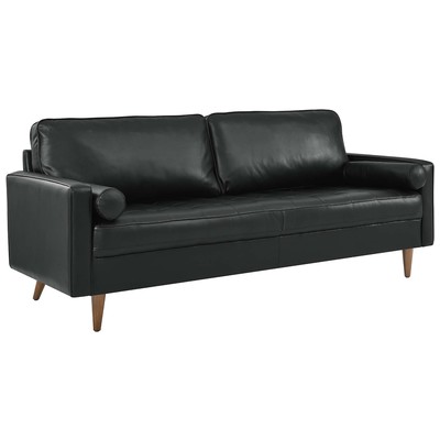 Sofas and Loveseat Modway Furniture Valour Black EEI-4634-BLK 889654925507 Sofas and Armchairs Loveseat Love seatSofa Leather Contemporary Contemporary/Mode Sofa Set setTufted tufting 