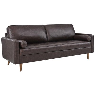 Sofas and Loveseat Modway Furniture Valour Brown EEI-4634-BRN 889654925491 Sofas and Armchairs Loveseat Love seatSofa Leather Contemporary Contemporary/Mode Sofa Set setTufted tufting 
