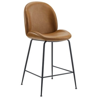 Bar Chairs and Stools Modway Furniture Scoop Tan EEI-4638-TAN 889654968542 Bar and Counter Stools Black ebony Bar Counter Leather Footrest 