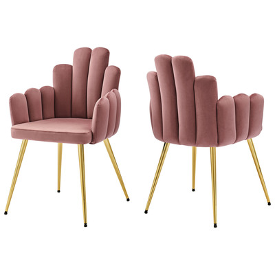 Dining Room Chairs Modway Furniture Viceroy Gold Dusty Rose EEI-4679-GLD-DUS 889654962861 Dining Chairs Black ebonyGold Side Chair Steel Metal IronVelvet Black DarkDusty Rose Gold OCHR 
