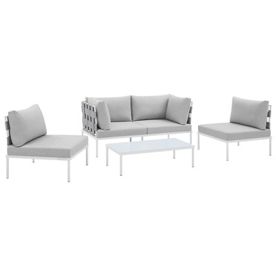 Modway Furniture Outdoor Sofas and Sectionals, Gray,Grey, Loveseat,Sectional,Sofa, Gray,Light Gray, Sofa Sectionals, 889654947387, EEI-4691-GRY-GRY-SET