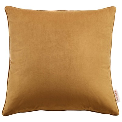 Decorative Throw Pillows Modway Furniture Enhance Cognac EEI-4697-COG 889654962779 Pillow Cotton Polyester Velvet Cotton Throw Pillow 