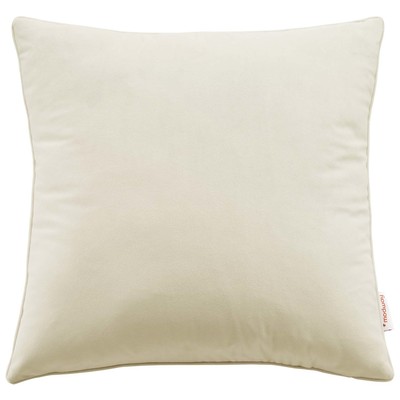 Decorative Throw Pillows Modway Furniture Enhance Ivory EEI-4699-IVO 889654964681 Pillow Cream beige ivory sand nude Cotton Polyester Velvet Cotton Cream CremaIvory Sand Throw Pillow 