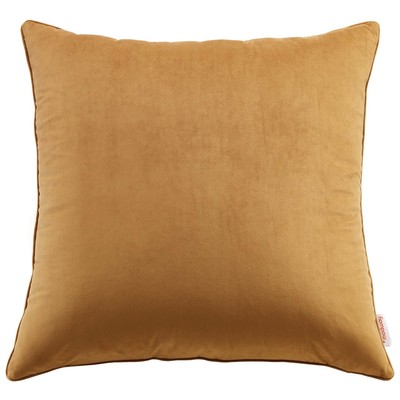 Decorative Throw Pillows Modway Furniture Enhance Cognac EEI-4701-COG 889654962656 Pillow Cotton Polyester Velvet Cotton Throw Pillow 