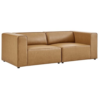 Sofas and Loveseat Modway Furniture Mingle Tan EEI-4788-TAN 889654948186 Sofas and Armchairs Chaise LoungeLoveseat Love sea Leather Contemporary Contemporary/Mode Sofa Set set 