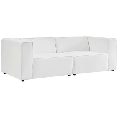 Sofas and Loveseat Modway Furniture Mingle White EEI-4788-WHI 889654948179 Sofas and Armchairs Chaise LoungeLoveseat Love sea Leather Contemporary Contemporary/Mode Sofa Set set 