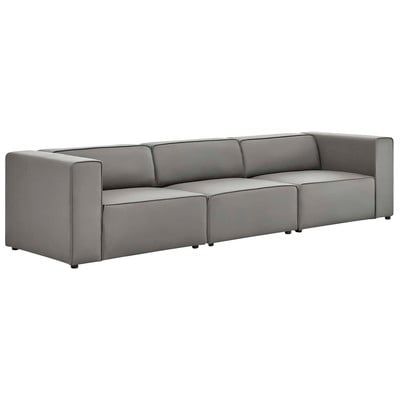 Sofas and Loveseat Modway Furniture Mingle Gray EEI-4789-GRY 889654948162 Sofas and Armchairs Chaise LoungeLoveseat Love sea Leather Contemporary Contemporary/Mode Sofa Set set 