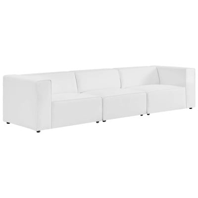 Sofas and Loveseat Modway Furniture Mingle White EEI-4789-WHI 889654947325 Sofas and Armchairs Chaise LoungeLoveseat Love sea Leather Contemporary Contemporary/Mode Sofa Set set 