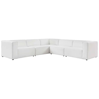 Sofas and Loveseat Modway Furniture Mingle White EEI-4795-WHI 889654944652 Sofas and Armchairs Chaise LoungeLoveseat Love sea Leather Contemporary Contemporary/Mode Sofa Set set 