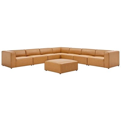 Sofas and Loveseat Modway Furniture Mingle Tan EEI-4799-TAN 889654943808 Sofas and Armchairs Chaise LoungeLoveseat Love sea Leather Contemporary Contemporary/Mode Sofa Set set 