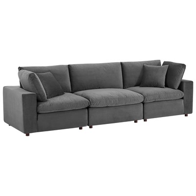 Modway Furniture Sofas and Loveseat, Loveseat,Love seatSofa, Velvet, Contemporary,Contemporary/ModernModern,Nuevo,Whiteline,Contemporary/Modern,tov,bellini,rossetto, Sofa Set,set, Sofas and Armchairs, 889654953197, EEI-4817-GRY