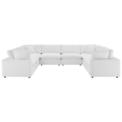 Sofas and Loveseat Modway Furniture Commix White EEI-4826-WHI 889654952534 Sofas and Armchairs Loveseat Love seatSectional So Velvet Contemporary Contemporary/Mode Sofa Set set 