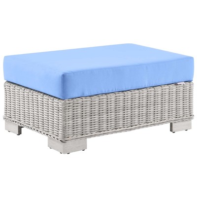 Ottomans and Benches Modway Furniture Conway Light Gray Light Blue EEI-4839-LGR-LBU 889654933137 Sofa Sectionals Blue navy teal turquiose indig 