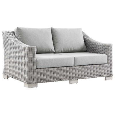 Sofas and Loveseat Modway Furniture Conway Light Gray Gray EEI-4841-LGR-GRY 889654933069 Sofa Sectionals Loveseat Love seatSofa Polyester Sofa Set set 