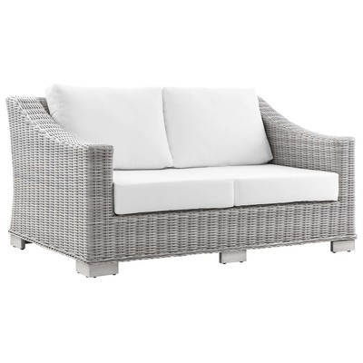 Sofas and Loveseat Modway Furniture Conway Light Gray White EEI-4841-LGR-WHI 889654933038 Sofa Sectionals Loveseat Love seatSofa Polyester Sofa Set set 