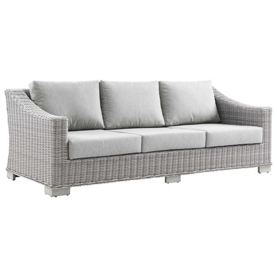Sofas and Loveseat Modway Furniture Conway Light Gray Gray EEI-4842-LGR-GRY 889654933021 Sofa Sectionals Loveseat Love seatSofa Polyester Sofa Set set 