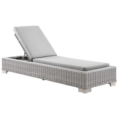 Outdoor Beds Modway Furniture Conway Light Gray Gray EEI-4843-LGR-GRY 889654932987 Daybeds and Lounges Gray GreyRed Burgundy rubyWhit Aluminum Aluminum Synthetic W Aluminum Chaise Chair 
