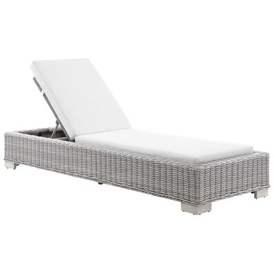 Outdoor Beds Modway Furniture Conway Light Gray White EEI-4843-LGR-WHI 889654932956 Daybeds and Lounges Gray GreyRed Burgundy rubyWhit Aluminum Aluminum Synthetic W Aluminum Chaise Chair 