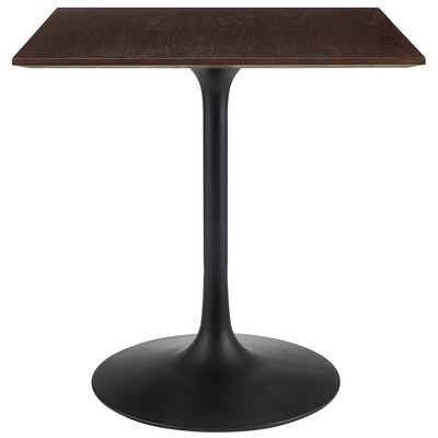 Dining Room Tables Modway Furniture Lippa Black Cherry Walnut EEI-4865-BLK-CHE 889654943709 Bar and Dining Tables Pedestal Square Black Metal Aluminum BRONZE Ir 