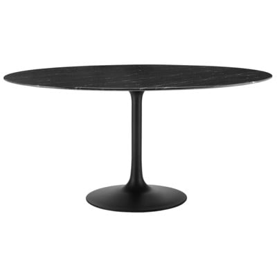 Dining Room Tables Modway Furniture Lippa Black Black EEI-4879-BLK-BLK 889654943495 Bar and Dining Tables Pedestal Round Black Metal Aluminum BRONZE Ir 