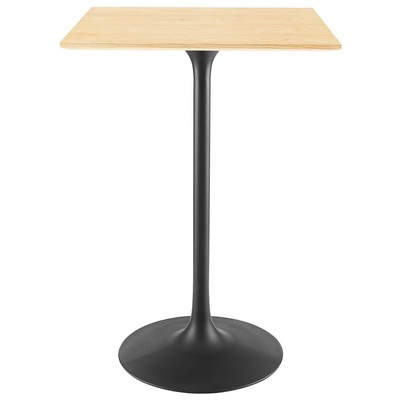 Bar Tables Modway Furniture Lippa Black Natural EEI-4891-BLK-NAT 889654943310 Bar and Dining Tables Square 0 - 29.99 in 