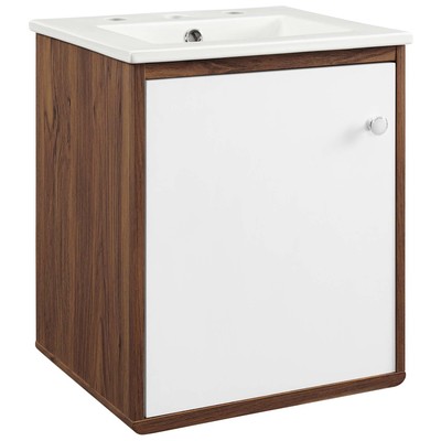 Bathroom Vanities Modway Furniture Transmit Walnut White EEI-4896-WAL-WHI 889654940418 Vanities 25 