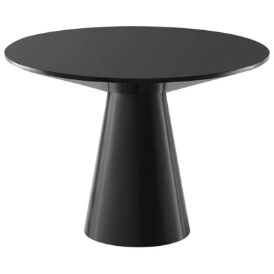 Dining Room Tables Modway Furniture Provision Black EEI-4912-BLK 889654229995 Bar and Dining Tables Oval Black Gloss Wood MDF Plywood O 
