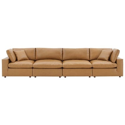 Sofas and Loveseat Modway Furniture Commix Tan EEI-4916-TAN 889654939283 Sofas and Armchairs Loveseat Love seatSofa Leather Contemporary Contemporary/Mode Sofa Set set 