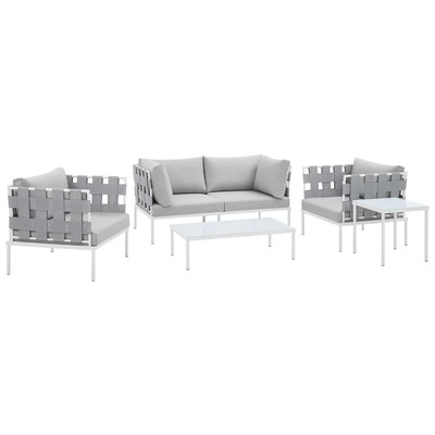 Modway Furniture Outdoor Sofas and Sectionals, Gray,Grey, Loveseat,Sectional,Sofa, Gray,Light Gray, Sofa Sectionals, 889654947196, EEI-4925-GRY-GRY-SET