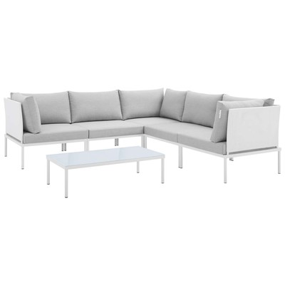 Modway Furniture Sofas and Loveseat, Loveseat,Love seatSectional,Sofa, Polyester, Contemporary,Contemporary/ModernModern,Nuevo,Whiteline,Contemporary/Modern,tov,bellini,rossetto, Sofa Set,set, Sofa Sectionals, 889654947134, EEI-4928-WHI-GRY-SET