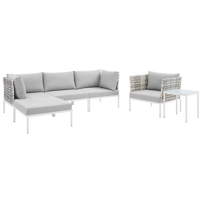 Modway Furniture Outdoor Sofas and Sectionals, Gray,Grey, Sectional,Sofa, Gray,Light Gray, Sofa Sectionals, 889654947097, EEI-4930-TAU-GRY-SET