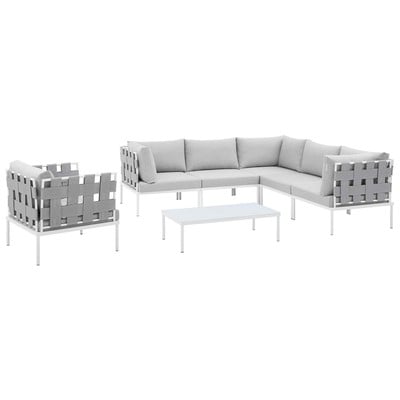 Sofas and Loveseat Modway Furniture Harmony Gray Gray EEI-4937-GRY-GRY-SET 889654946953 Sofa Sectionals Loveseat Love seatSectional So Polyester Contemporary Contemporary/Mode Sofa Set set 